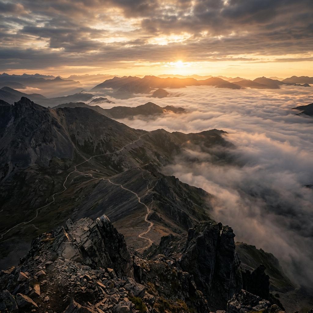 Vista desde la cima mirando el camino